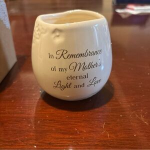 Cream Memorial Candle Holder